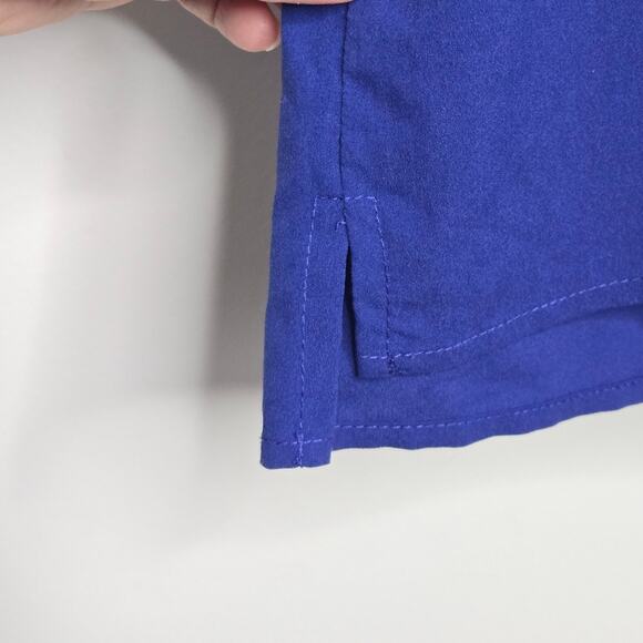 ZARA Indigo Blue 3/4 Sleeve Boatneck Back Button Closure Tunic Size XS - Picture 4 of 8